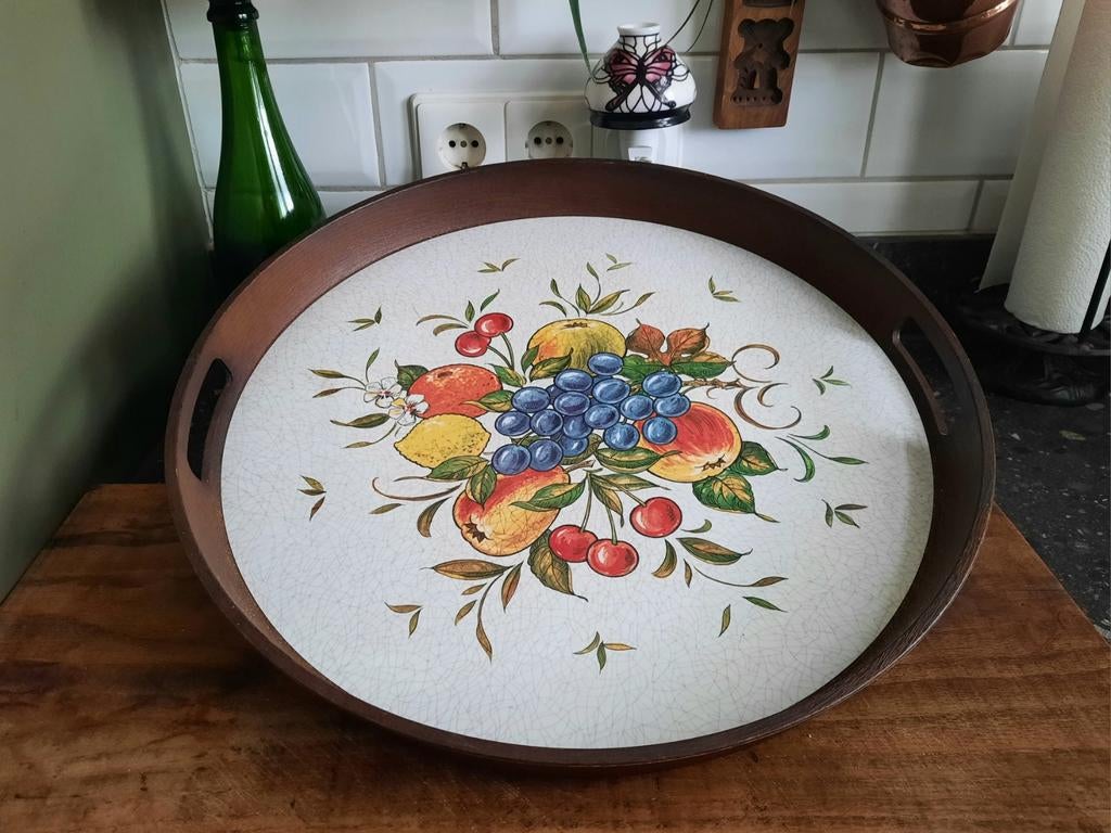 XL Vintage Emsa Dienblad - jaren '70, Huis en Inrichting, Ophalen, Rond
