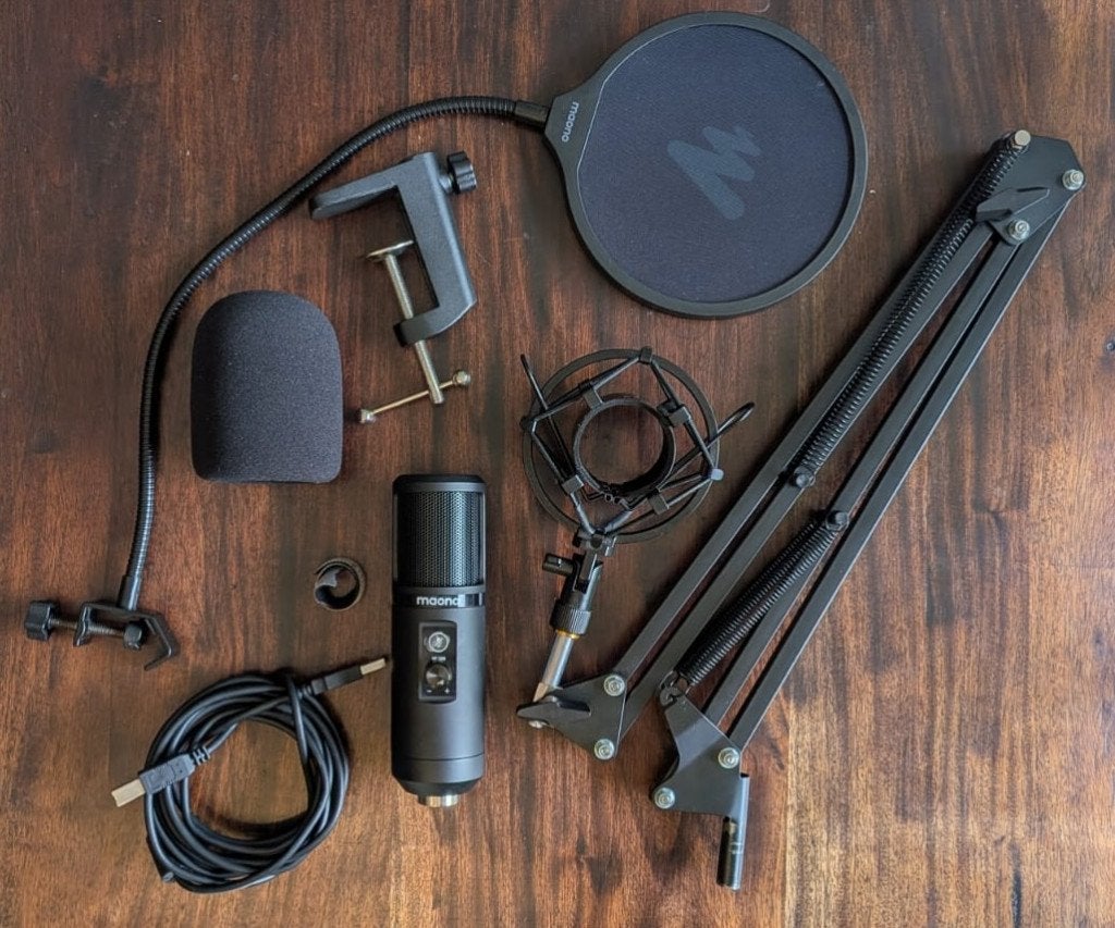 Maono PM421 microfoon set, Ophalen of Verzenden, Zo goed als nieuw, Zangmicrofoon
