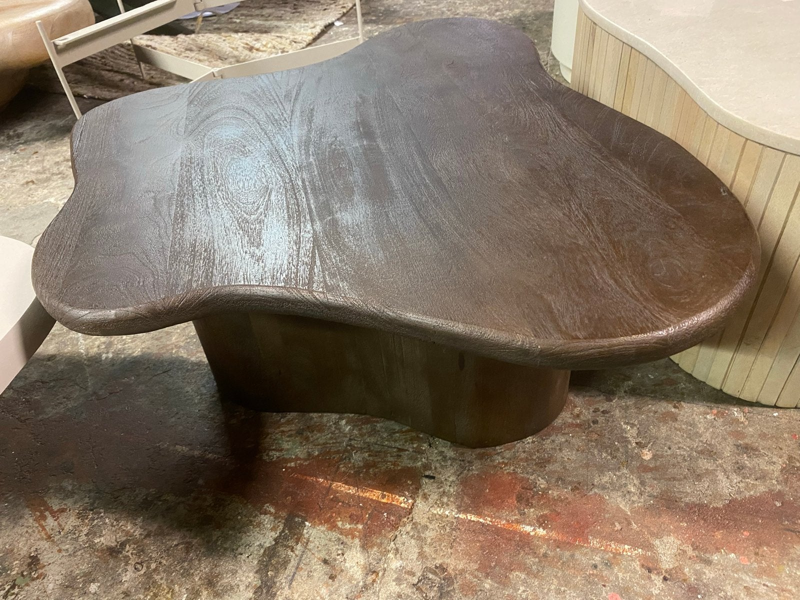 Organische Bijzettafel 80x80 Massief Mangohout, Ophalen, Minder dan 45 cm, Nieuw, 75 cm of meer
