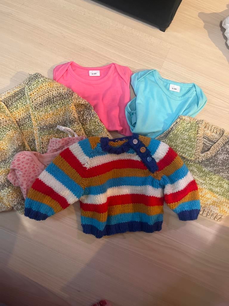Kledingbundel babykleding 0-3 maanden (maat 56) + handgemaak, Ophalen of Verzenden, Gebruikt, Jongetje of Meisje