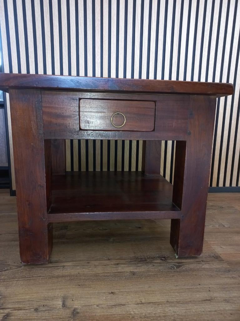 Koloniale sidetable. 60x60x50cm, Huis en Inrichting, Ophalen, Gebruikt, 100 tot 150 cm, Koloniaal