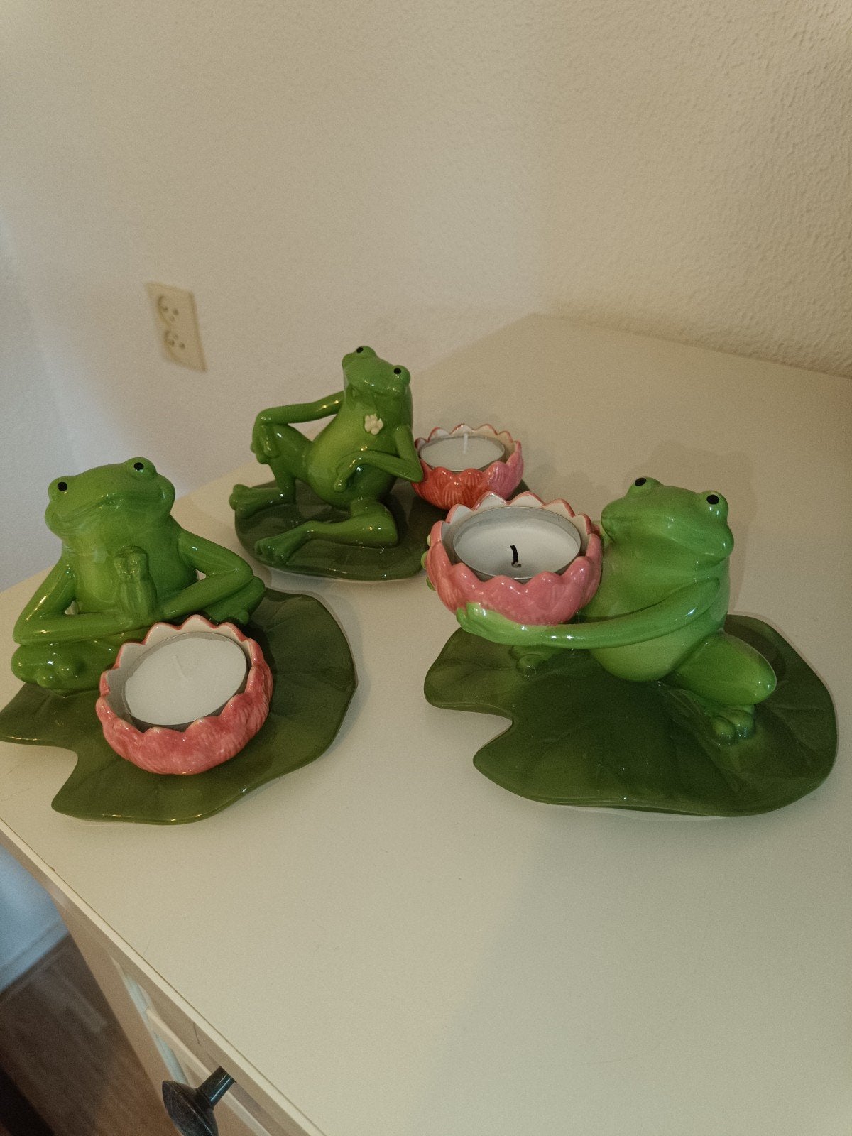 Partylite Kikker Trio Waxinelichtjes Houder, Ophalen of Verzenden, Zo goed als nieuw, Overige materialen, Minder dan 25 cm
