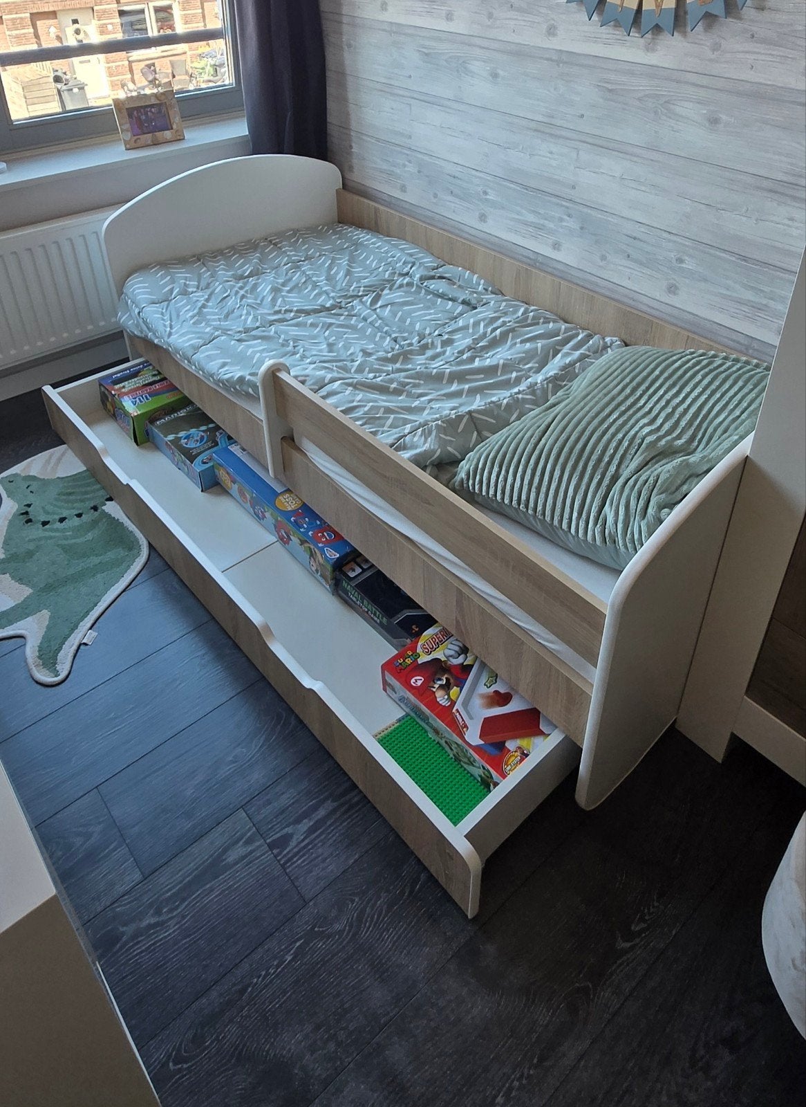 Kinderbed 180x80 met opbergladen, Huis en Inrichting, Slaapkamer | Stapelbedden en Hoogslapers, Ophalen, Gebruikt, Eenpersoons