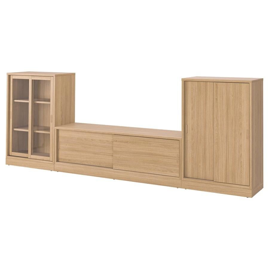 Tv/Dressoir combinatie, ikea tonstad, 3 kasten. Eikenfineer, Ophalen of Verzenden, Zo goed als nieuw, 200 cm of meer, 25 tot 50 cm