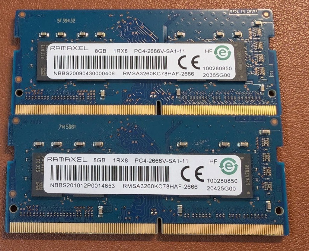Ramaxel 2x8GB (16GB) DDR4 2666Mhz sodimm, Computers en Software, Gebruikt, Verzenden, DDR4, Laptop
