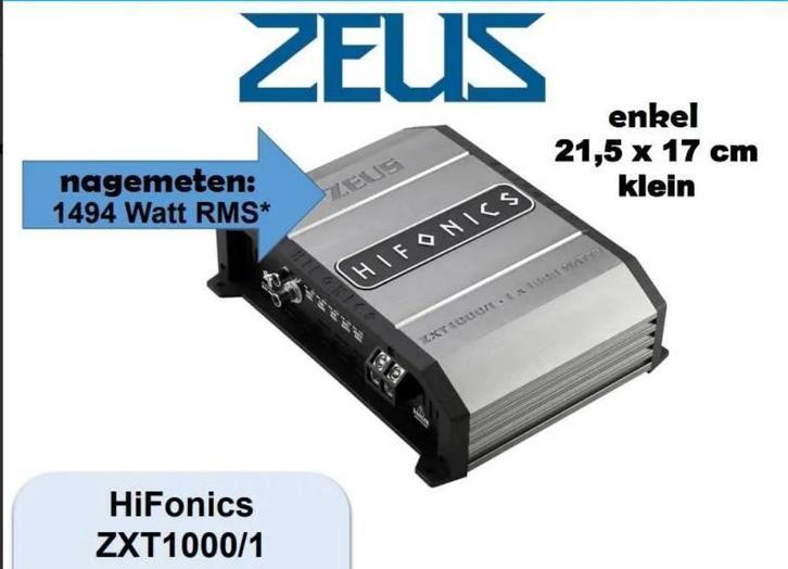 Hifonics ZXT1000/1 ? 1494 Watt RMS nagemeten vermogen bij 1, Auto diversen, Autospeakers, Niet ingevuld, Niet ingevuld, Nieuw