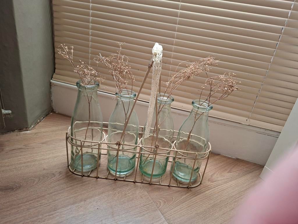 Brocante flessenrek, Ophalen