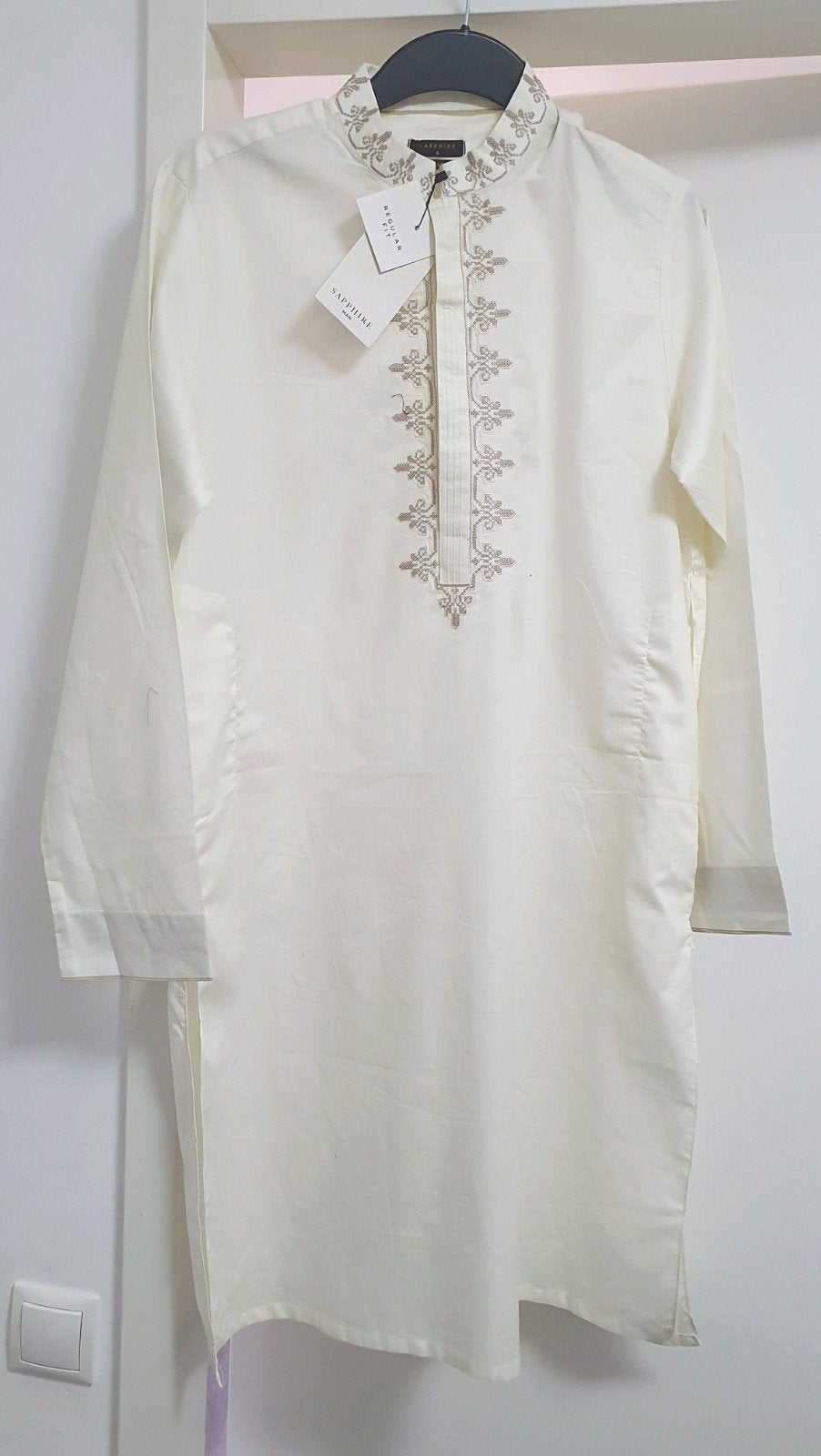 Sapphire Man Kurta - Nieuw met labels - Maat S, Halswijdte 38 (S) of kleiner, Wit, Nieuw, Sapphire Man