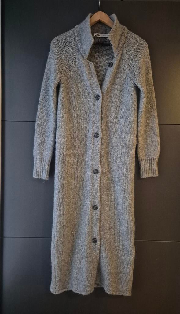 Lange grijze vest van Zara - Maat S, Zara, Ophalen of Verzenden, Zo goed als nieuw, Maat 36 (S)