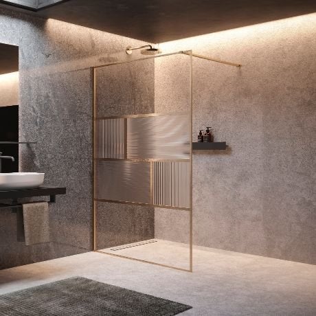 Novellini H art Inloopdouche - 100x200cm - Ribbelglas flute, Ophalen, Zo goed als nieuw, Glas, Douche