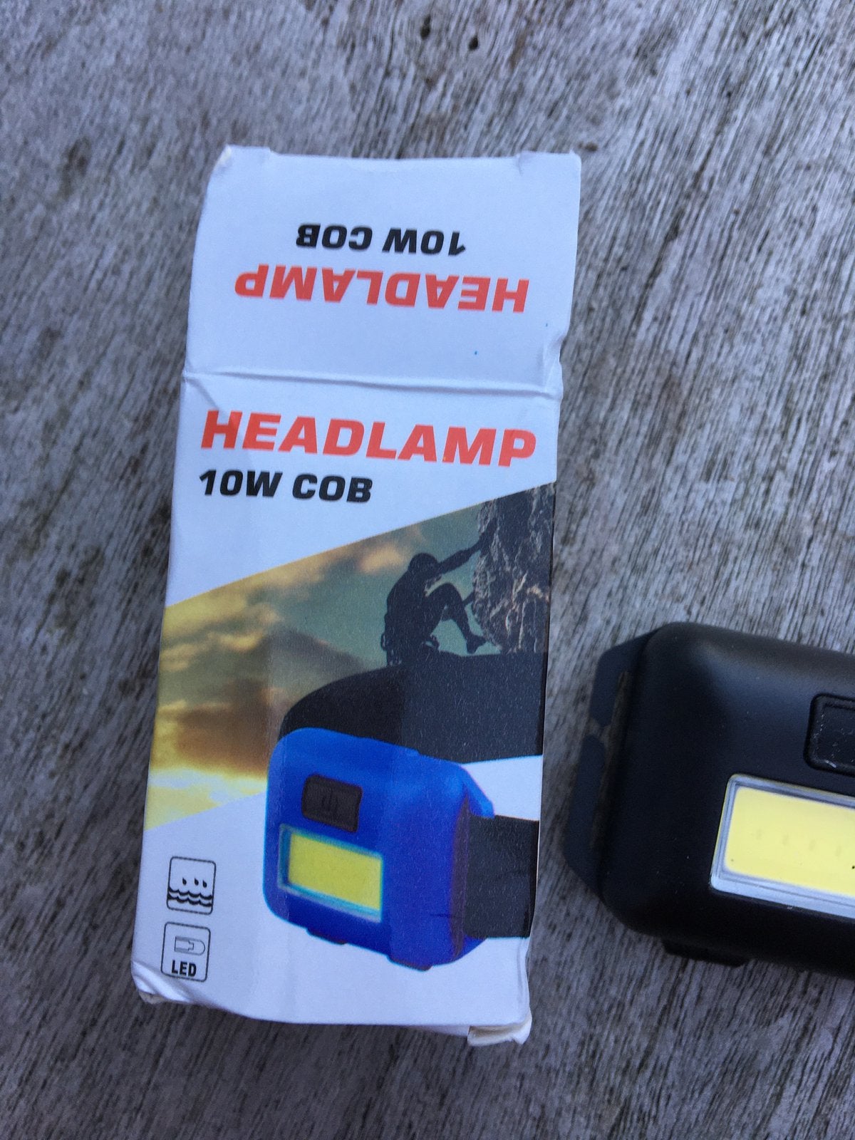 Nieuwe led elastiek hoofdlamp 140 lm in doosje, Ophalen of Verzenden, Nieuw, Batterij