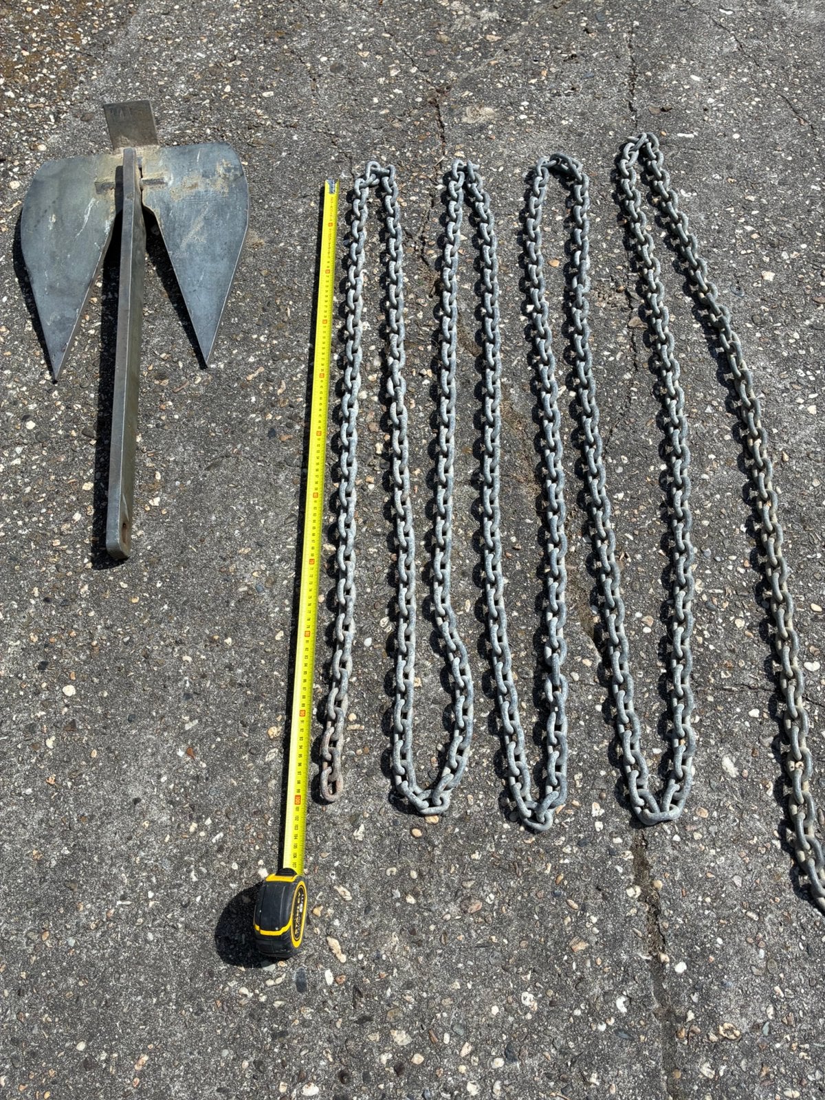 French anker 14 kg en 8 m ketting, Watersport en Boten, Ophalen of Verzenden, Gebruikt, Ankeren en Afmeren, Zeilboot of Motorboot