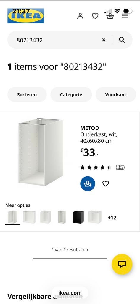 Metod onderkast nieuw, Ophalen, Wit, 50 tot 100 cm, Zo goed als nieuw