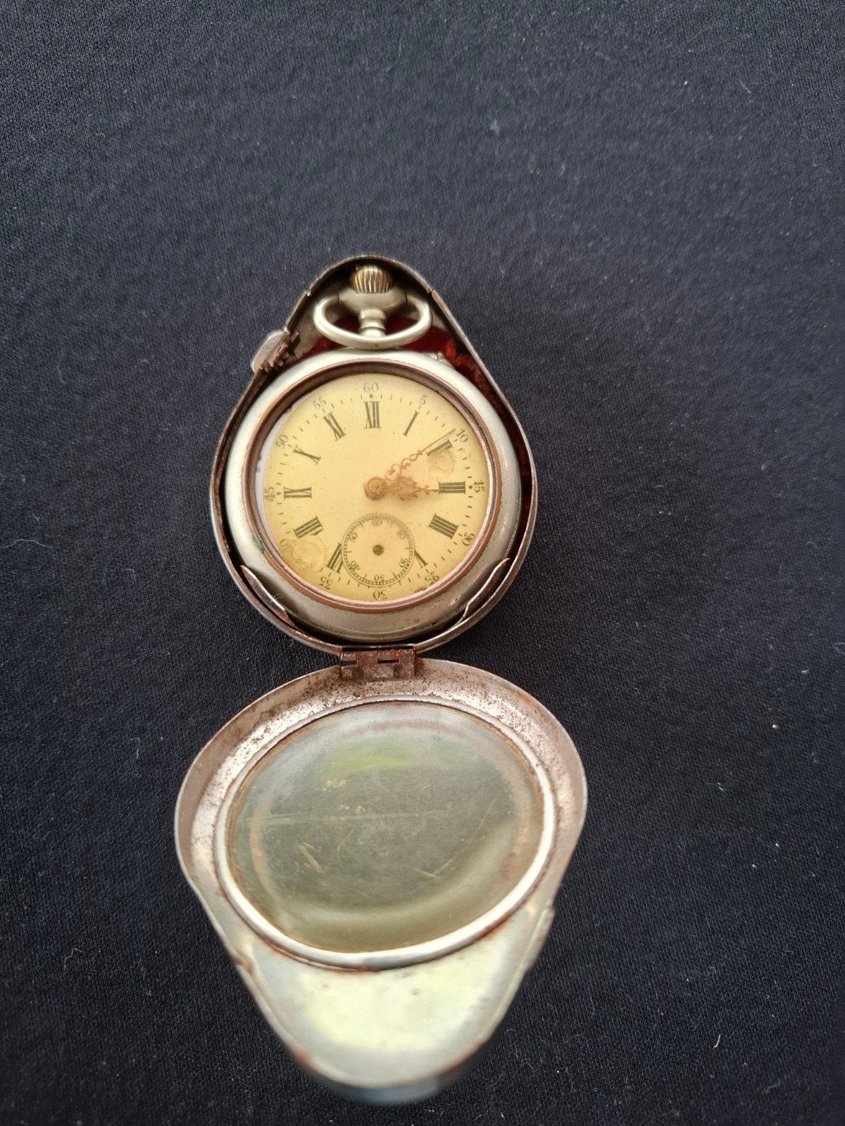 Antiek Zakhorloge met Paardengravure - Glas Los, Sieraden, Tassen en Uiterlijk, Horloges | Antiek, Overige merken, Overige materialen