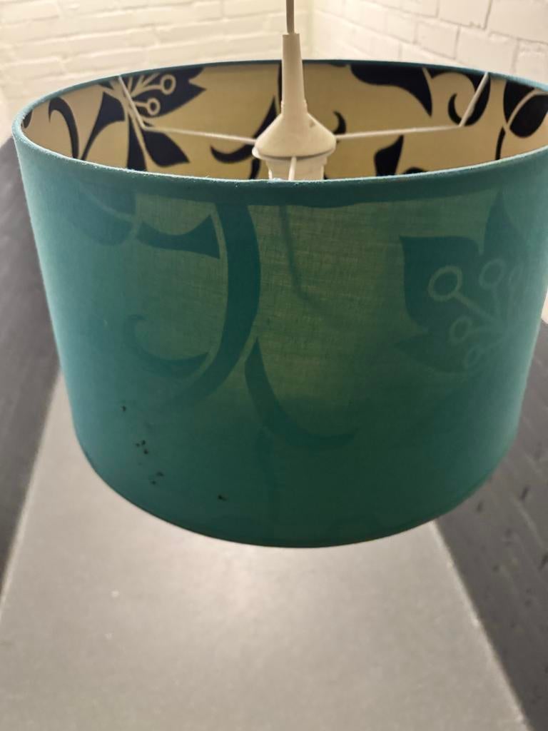 Blauwe hanglamp met uniek design aan de binnenkant, Ophalen, Gebruikt, Stof, Minder dan 50 cm