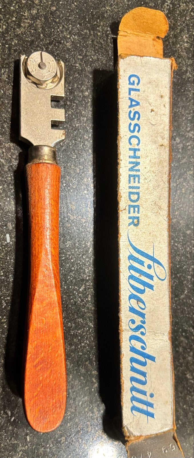 Vintage Glassnijder Silberschnitt met houten handvat, Ophalen, Gebruikt, Snijgereedschap, Overige merken