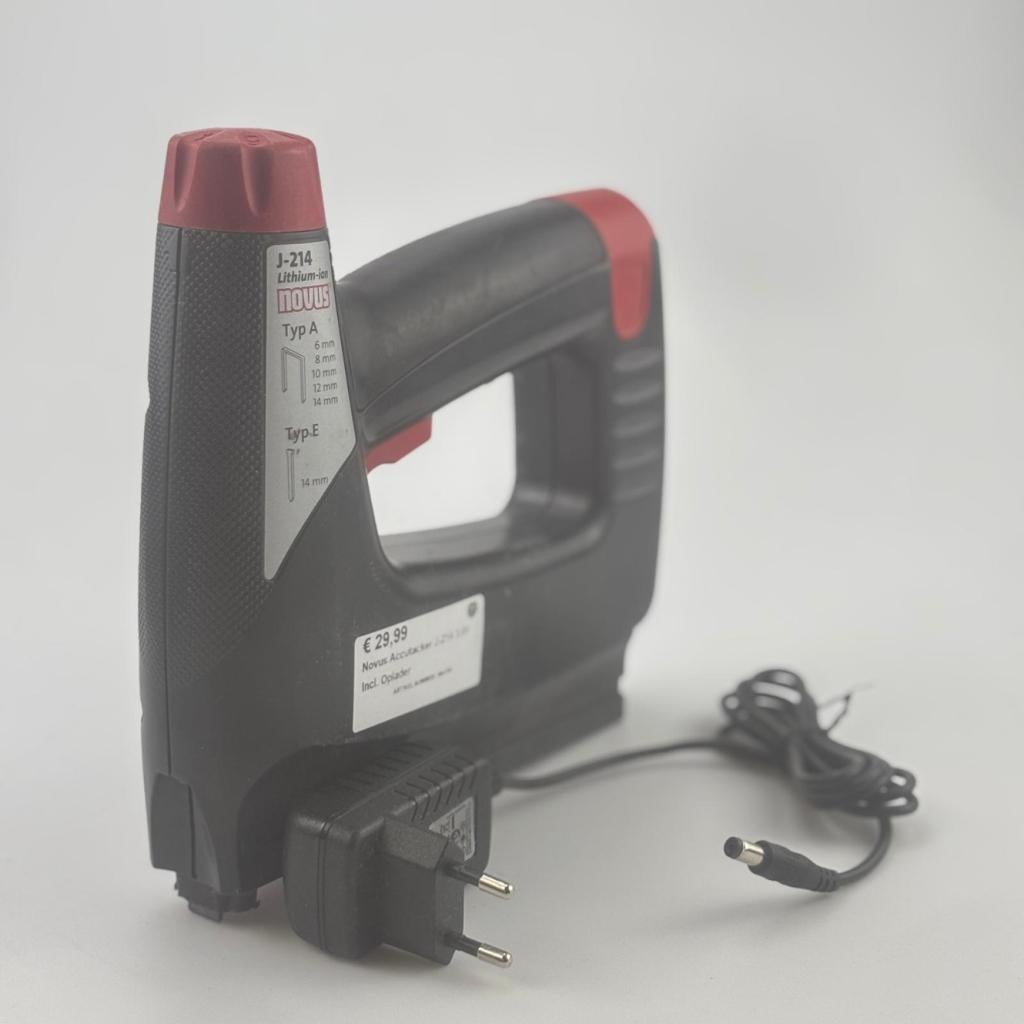 Novus Accutacker J-214 3.6V Incl. Oplader, Flex Ltd., Zo goed als nieuw, https://flex.com/contact-us, Nobelstraat 10, 5807 GA Oostrum