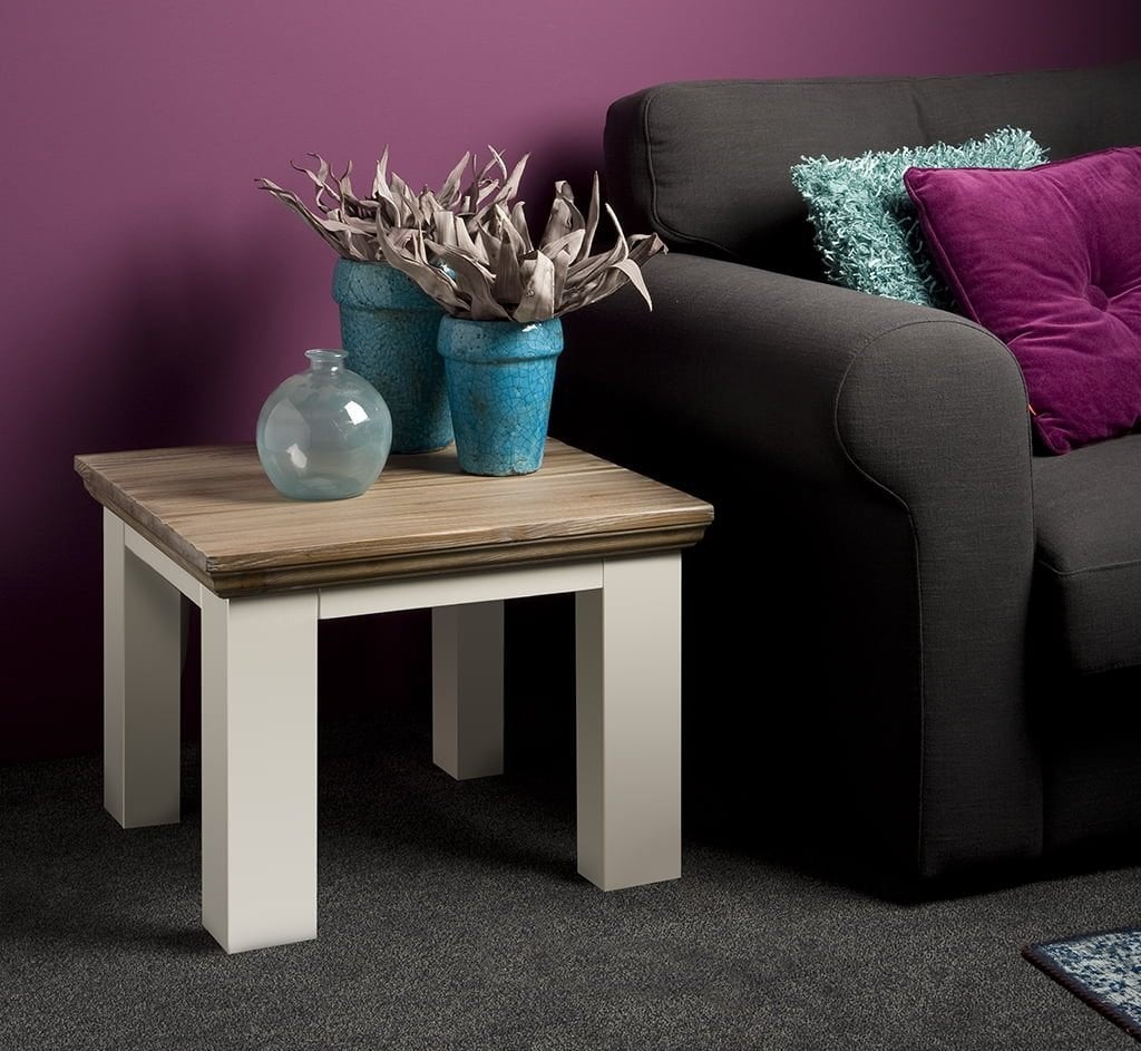 *ACTIE* Landelijke Salontafel Bijzettafel Fleur (5), 50 tot 100 cm, Nieuw, 5 – 50, Vierkant