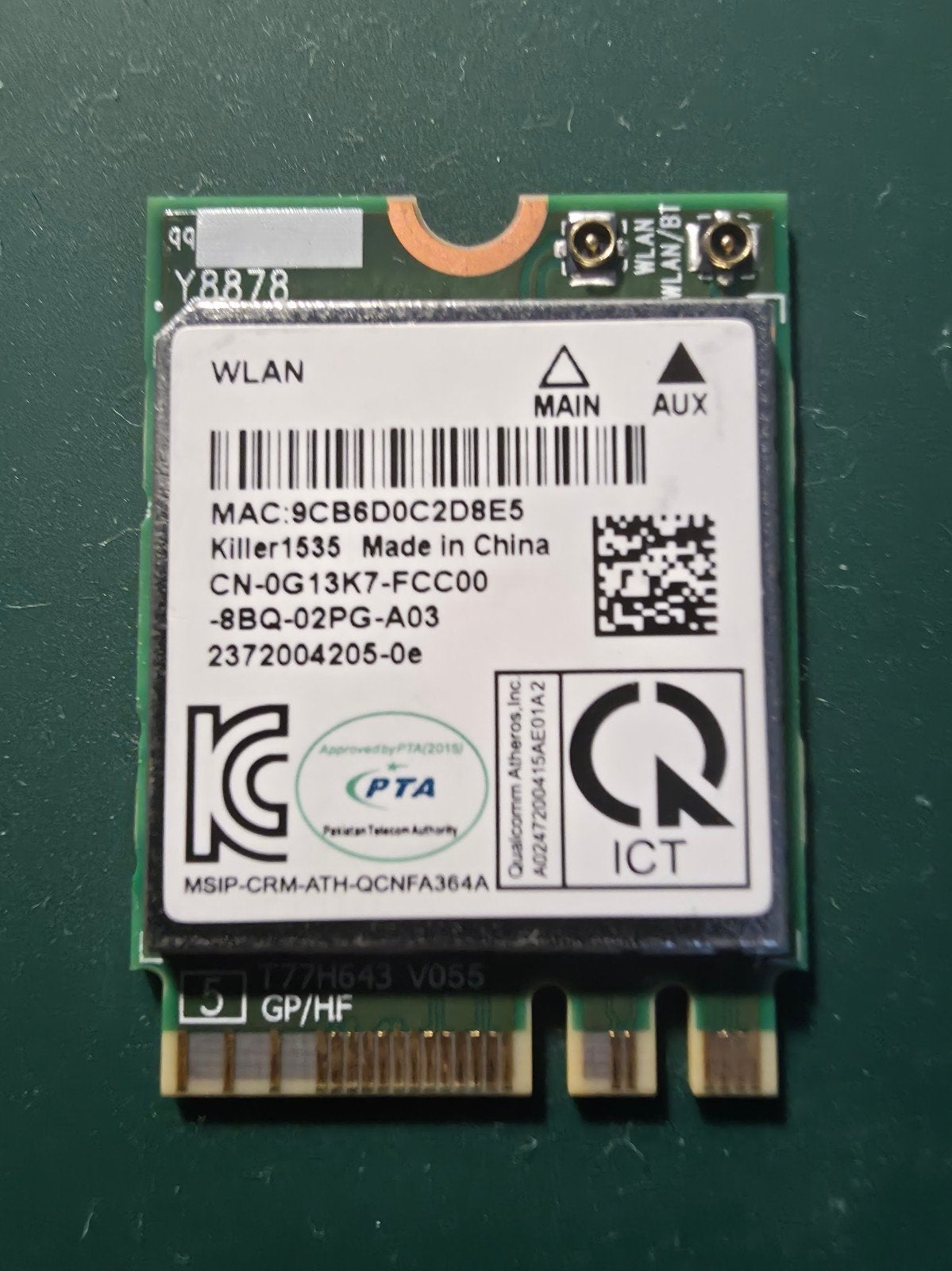 NIEUW | Killer 1535 | WiFi kaart laptop, Computers en Software, Netwerkkaarten, Ophalen of Verzenden, Nieuw, Intern, Killer