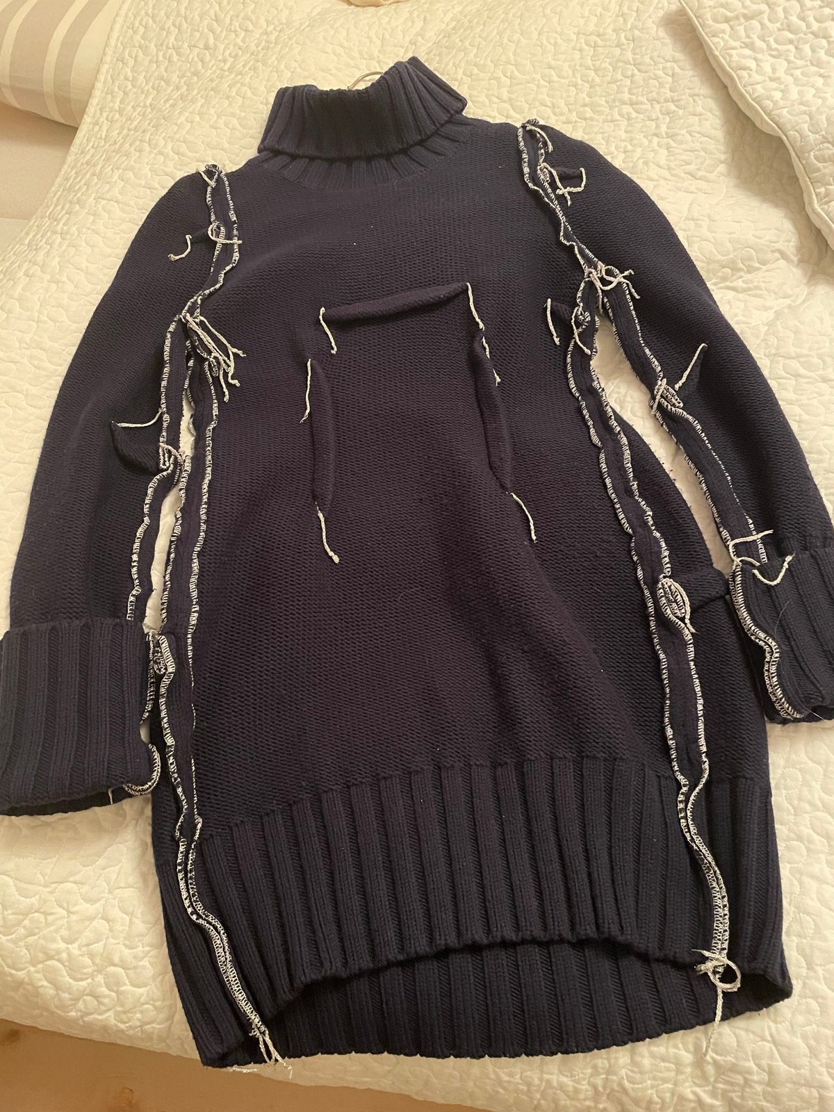 Maison Martin Margiela x H&M gebreide jurk, Verzenden, Zo goed als nieuw, Maat 38/40 (M), Blauw