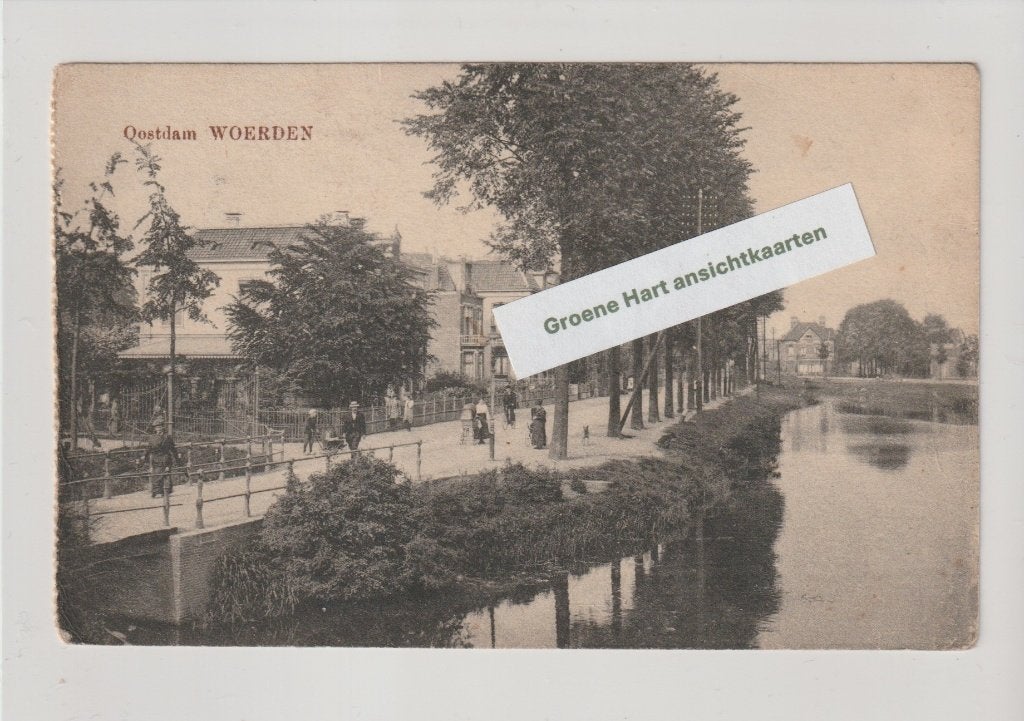 Woerden - Oostdam 1918, Ophalen of Verzenden, Voor 1920, Gelopen, Utrecht