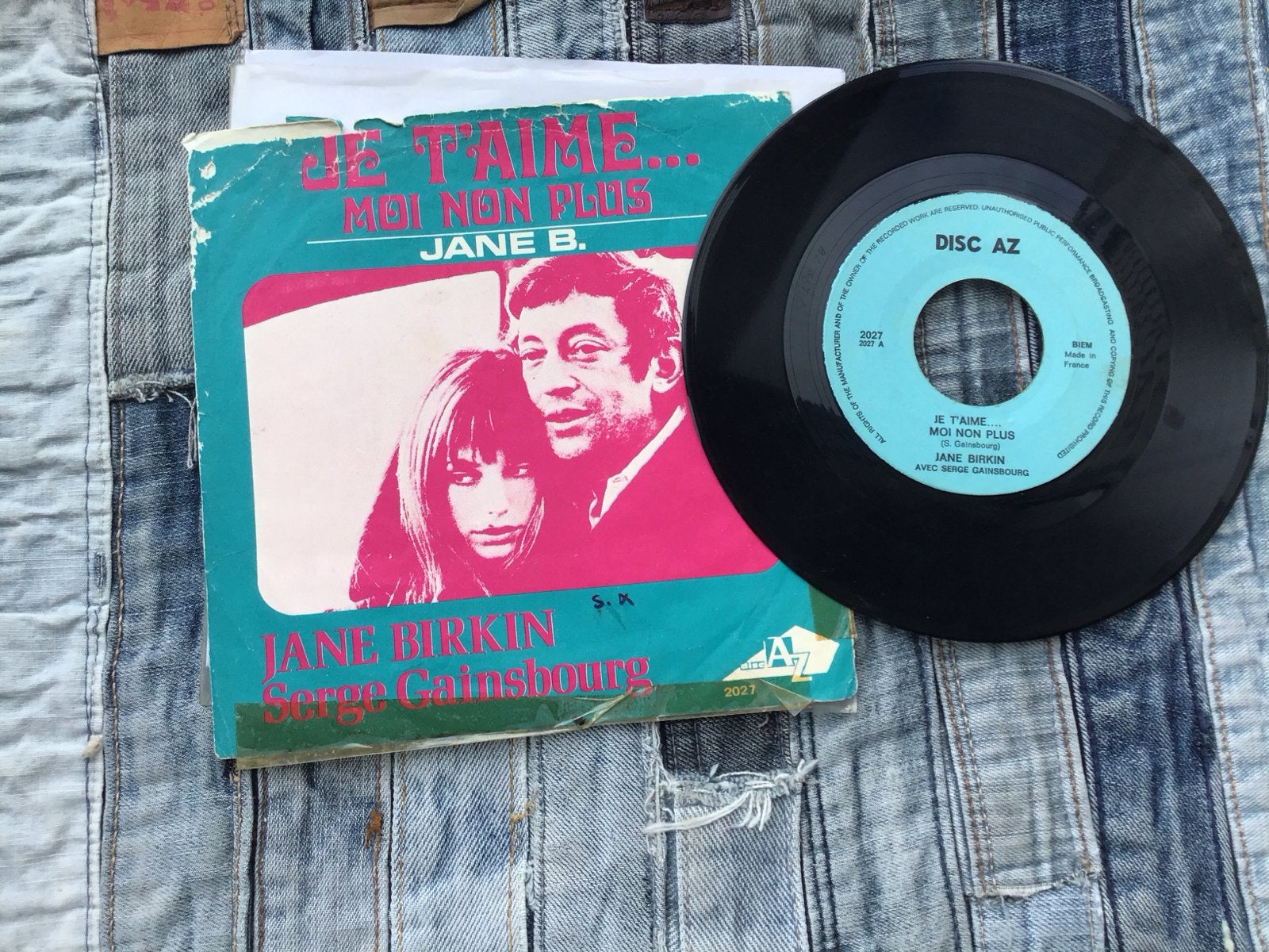Je t'aime... moi non plus - Jane Birkin & Serge Gainsbourg, Cd's en Dvd's, Vinyl Singles, Gebruikt, 7 inch, Ophalen of Verzenden