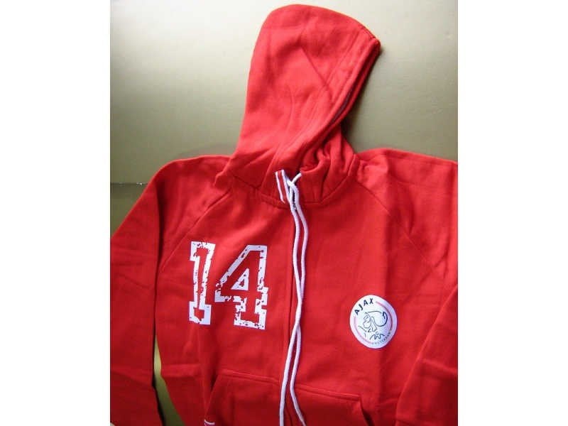 AJAX HOODED SWEATVEST 14 ROOD - maat 146-152  (BESCHADIGD), Ajax, Jongen of Meisje, Trui of Vest, Nieuw