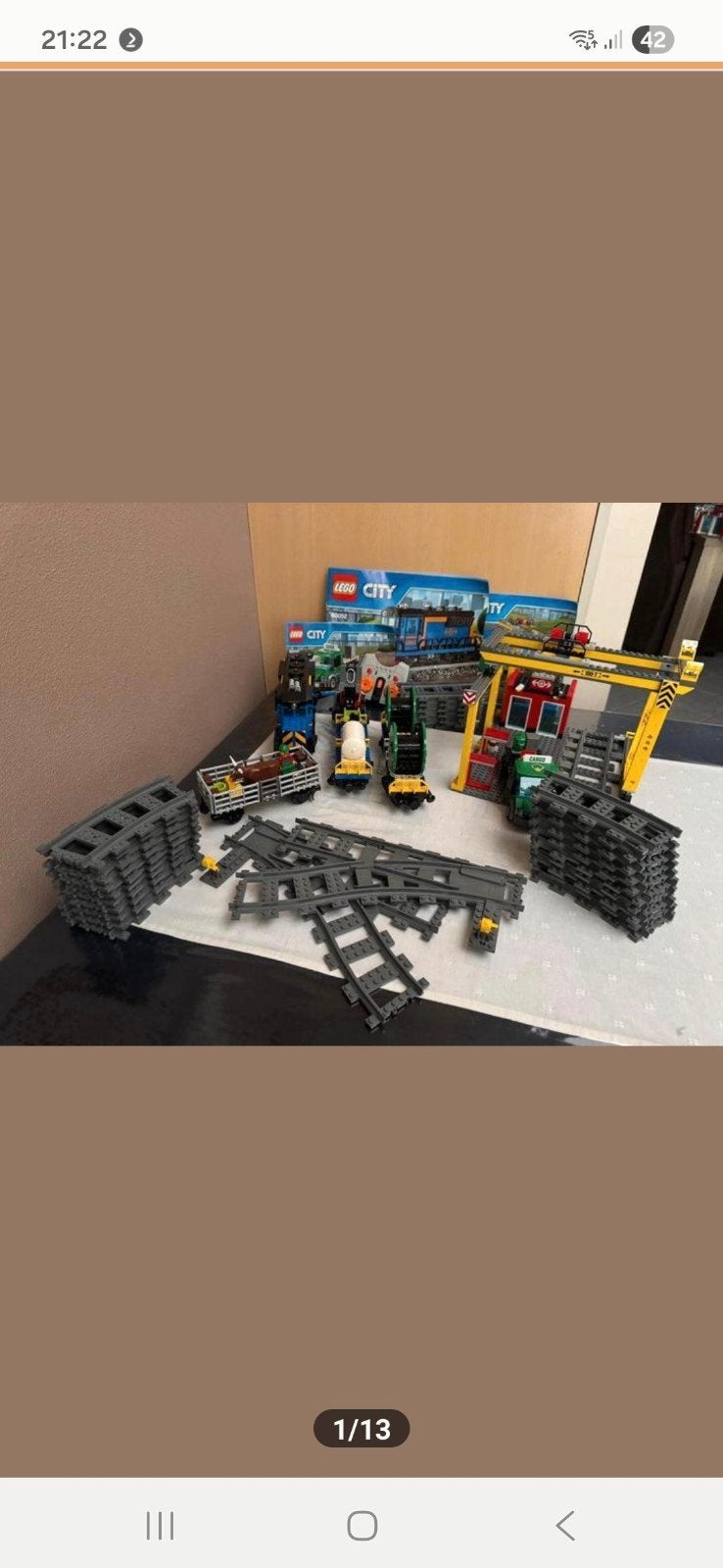 Grote Lego City Trein Set met Rails en Accessoires, Kinderen en Baby's, Speelgoed | Duplo en Lego, Ophalen of Verzenden, Gebruikt