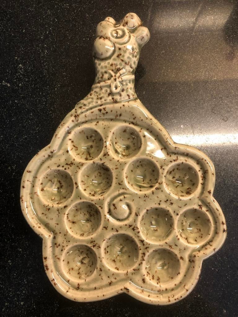 t.k.escargot schaaltjes Frankrijk gres 6 en 12 gats, Huis en Inrichting, Keuken | Servies, Ophalen, Glas, Overige stijlen, Schaal of Schalen