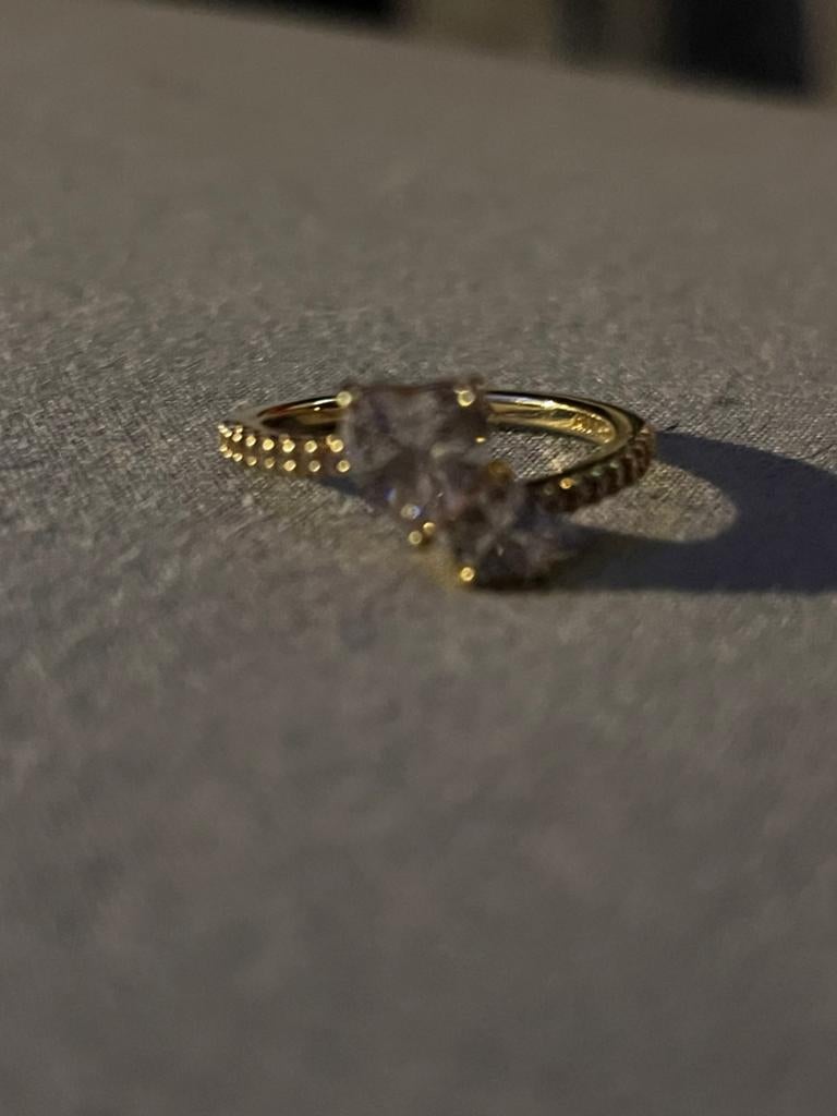 14k gold plated ring, Sieraden, Tassen en Uiterlijk, Ringen, Ophalen of Verzenden, 17 tot 18, Goud, Dame