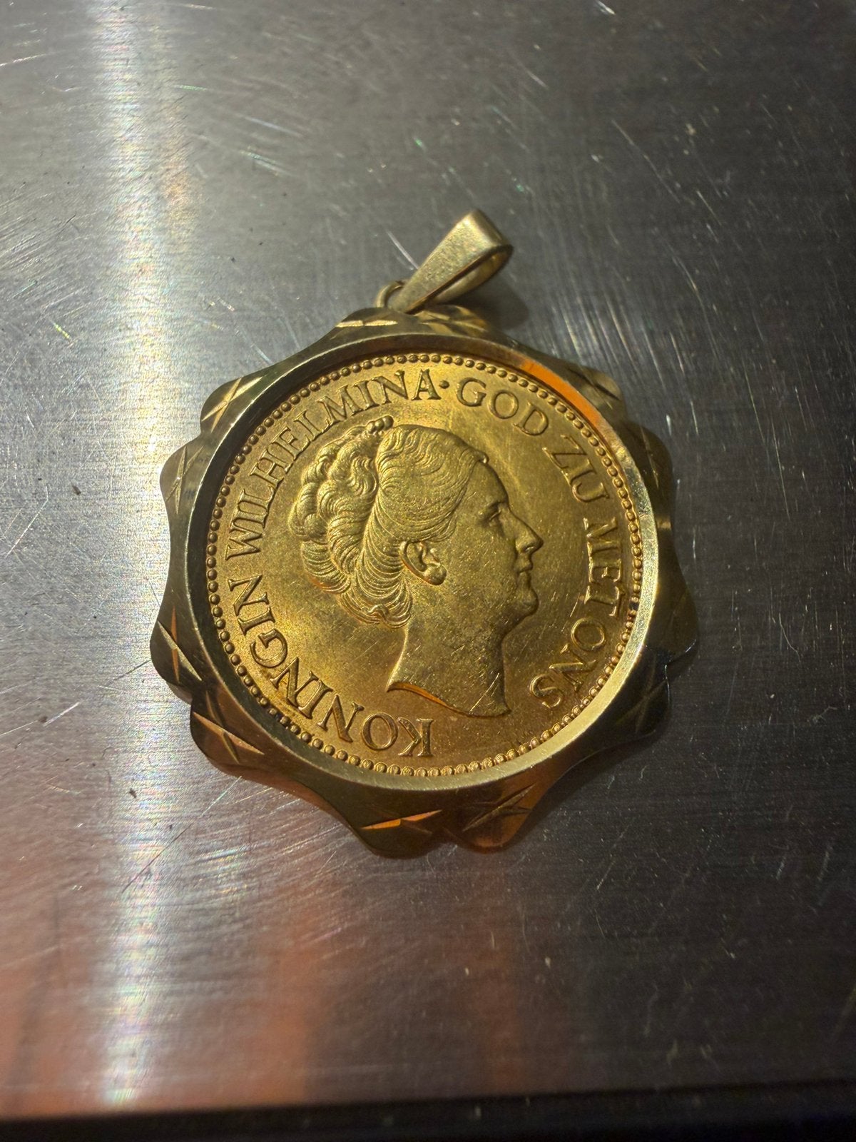 10 Gulden 1925 Koningin Wilhelmina – bijzondere  / medaille, Ophalen, Goud, Nederland