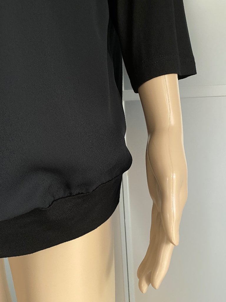 K411 Frank Walder mt. L=42/44 Lange Blouse top zwart, Zwart, Maat 42/44 (L), Ophalen of Verzenden, Zo goed als nieuw