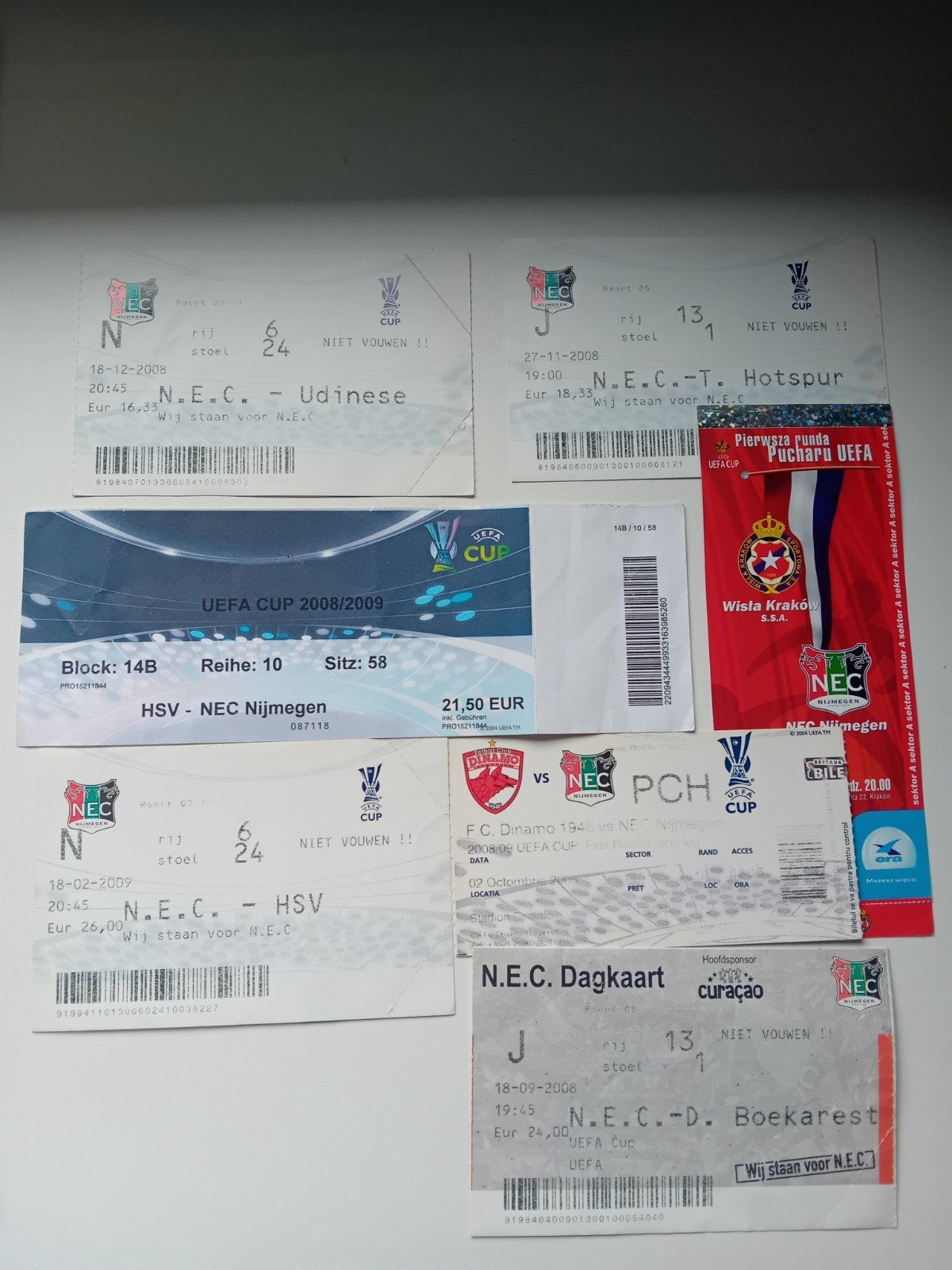 oude voetbal tickets nec, Verzamelen, Sportartikelen en Voetbal, Ophalen of Verzenden, Gebruikt, Overige binnenlandse clubs