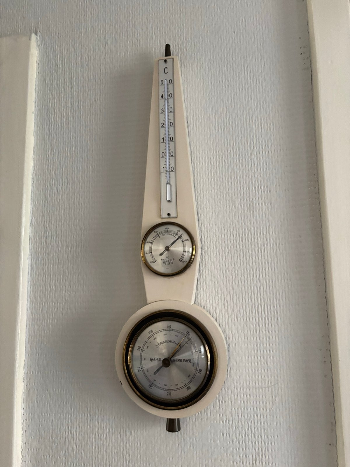 Vintage Weerstation met Thermometer, Barometer, Hygrometer, Ophalen, Gebruikt, Weerstation