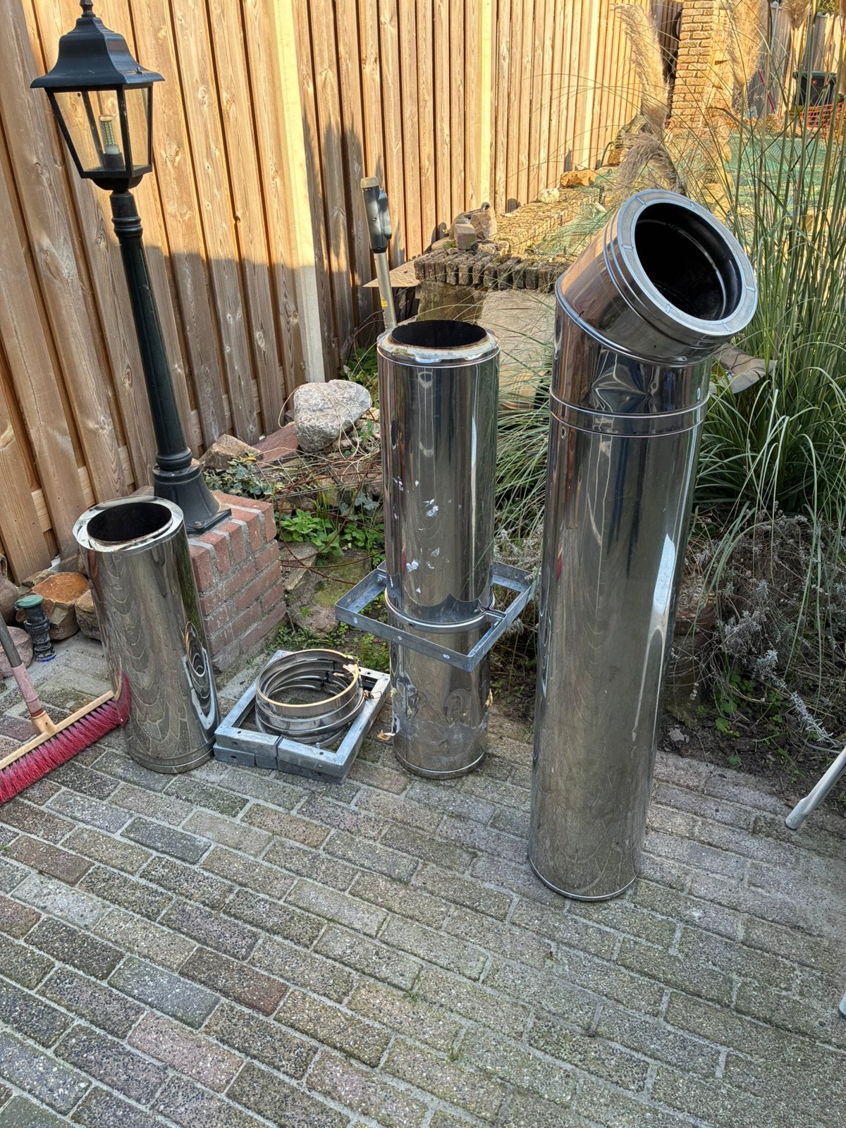 Kachelpijp, Ophalen, Zo goed als nieuw, Rvs, Minder dan 2 meter