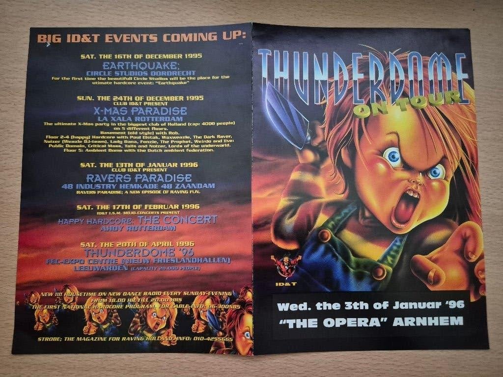 Thunderdome On Tour Flyer - Januari 1996, Verzamelen, Gebruikt, A4 of kleiner, Rechthoekig Liggend, Ophalen of Verzenden