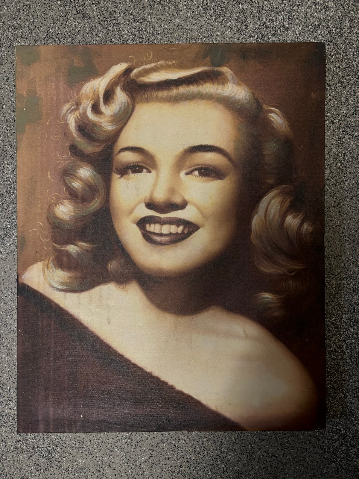 Schilderij Marilyn Monroe - Vintage canvas, Doek, Portret of Personen, Ophalen of Verzenden, Handgeschilderd
