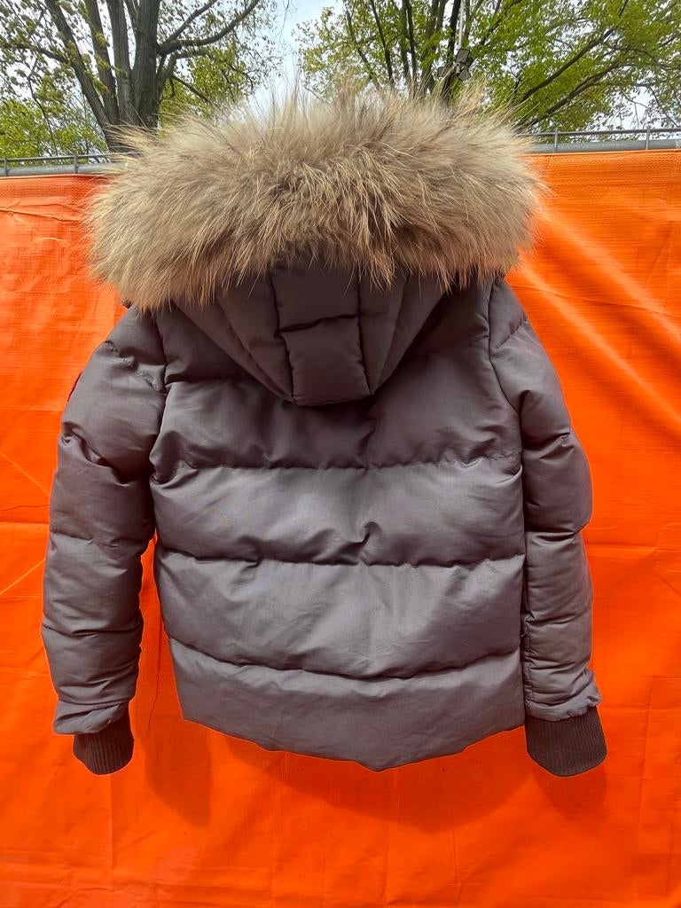 Warme donkerblauwe winterjas met bontkraag maat 122, Ophalen of Verzenden, Zo goed als nieuw, Jongen, Jas