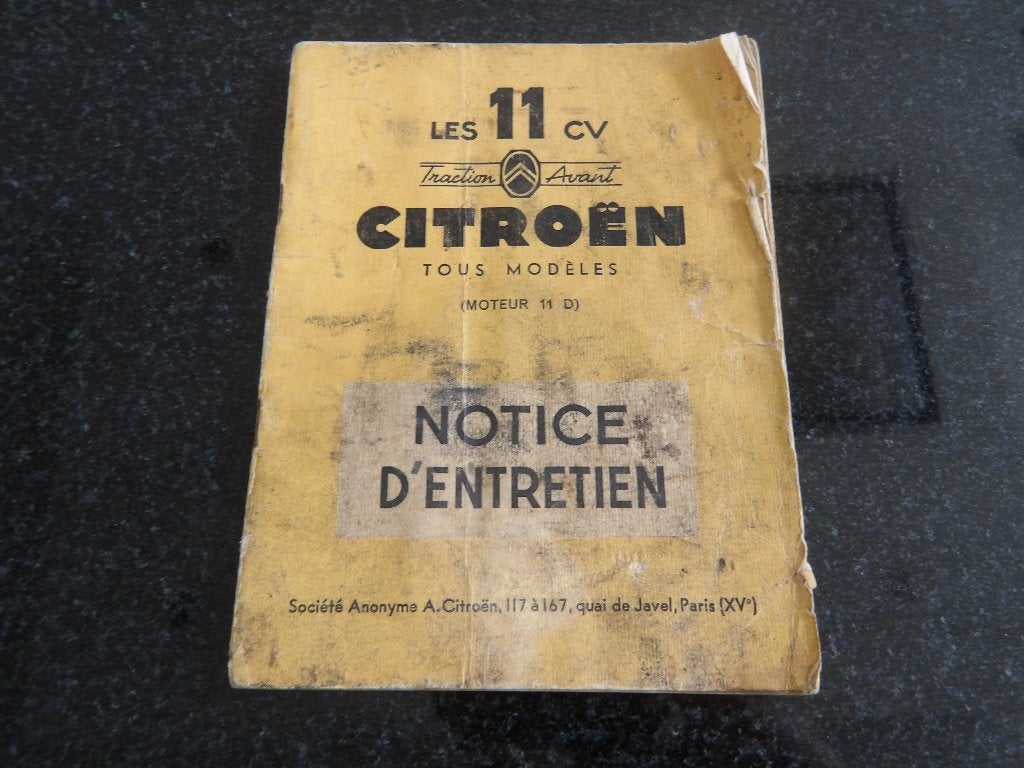 Citroën Traction Avant LES 11 CV - Instructieboekje - FR, Verzenden
