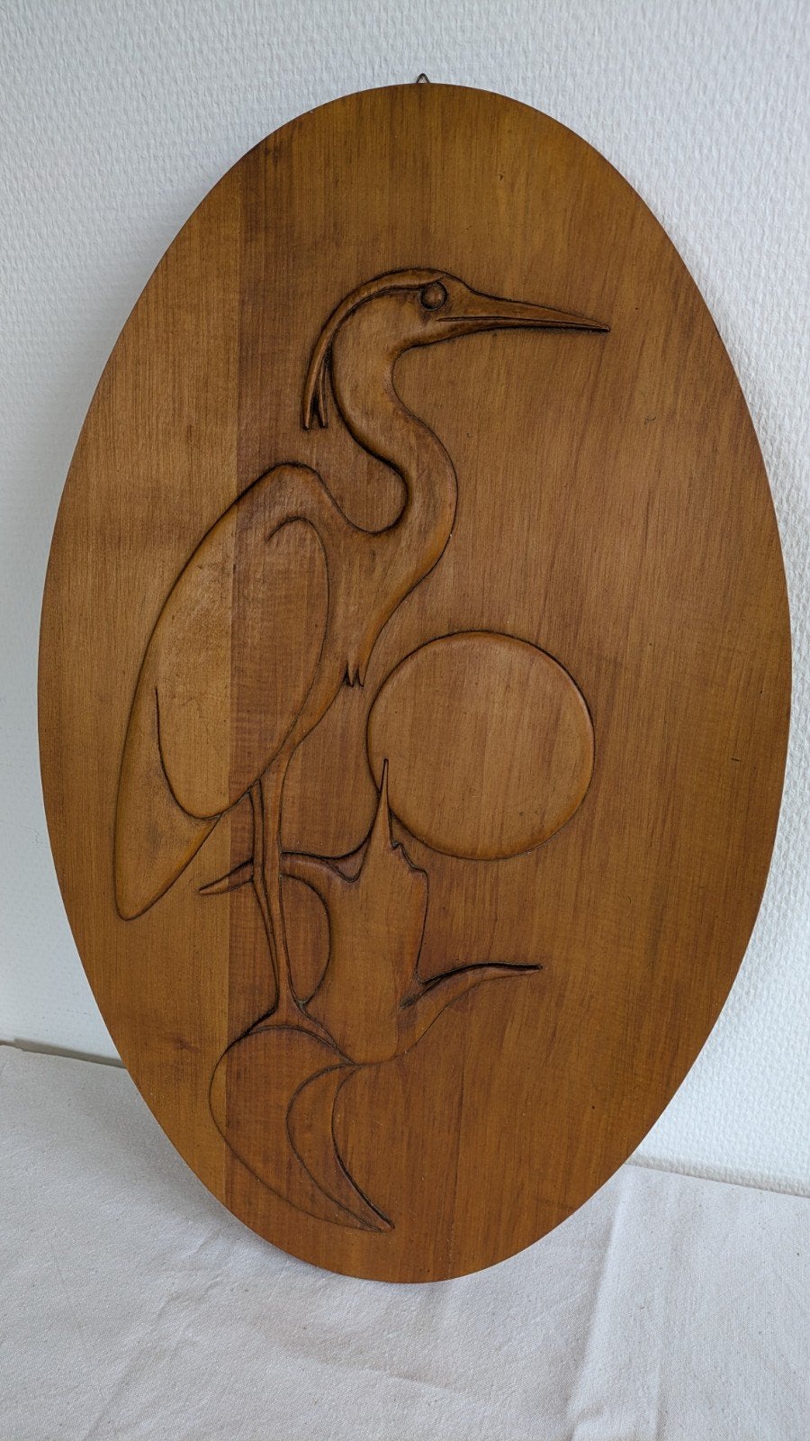 Vintage Frans houtsnijwerk van vogel wanddecoratie, Ophalen of Verzenden