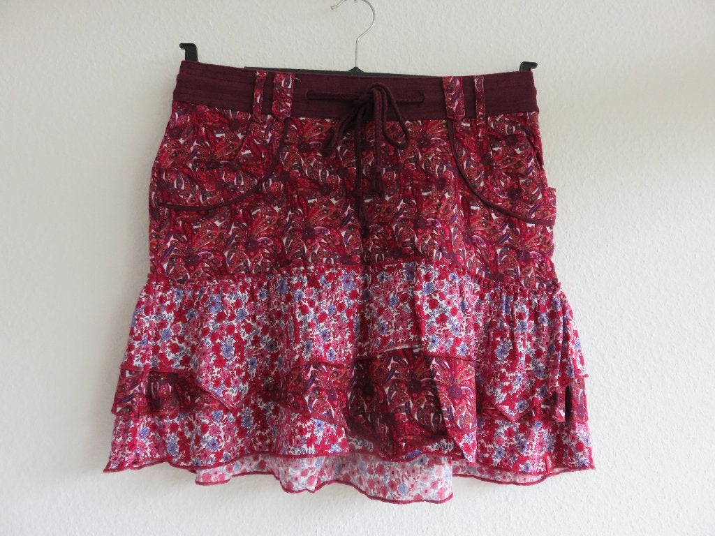 Rood Esprit rokje met dessin stroken maat S (36), Kleding | Dames, Rokken, Ophalen of Verzenden, Zo goed als nieuw, Maat 36 (S)