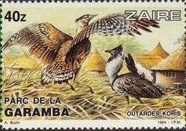 ZAÏRE 8 - Dieren: vogels (trap), Verzenden, Postfris, Dier of Natuur
