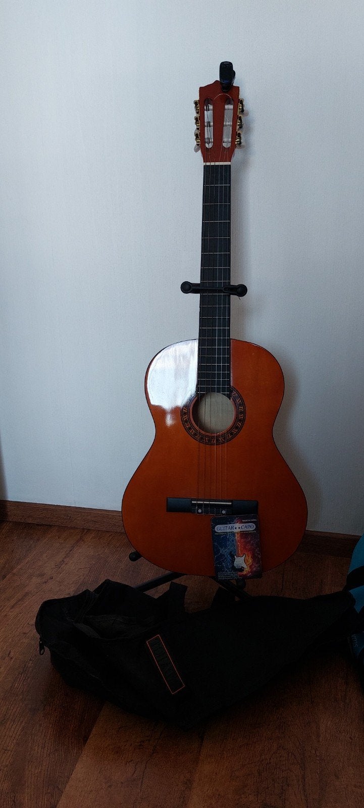 Klassieke gitaar met standaard en hoes, Ophalen, Gebruikt, Klassieke of Spaanse gitaar, Met koffer