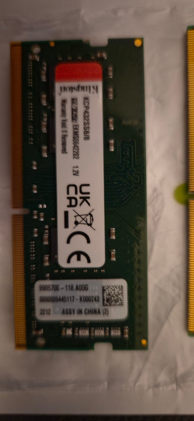 Samsung / Kingston 8gb 3200mhz so-dimm laptop ram, Computers en Software, RAM geheugen, Gebruikt, DDR4, Ophalen of Verzenden, Laptop