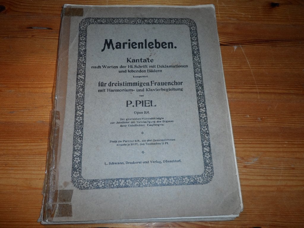P. Piel - marienleben kantate op. 114, Ophalen of Verzenden, Religie en Gospel, Artiest of Componist, Koor