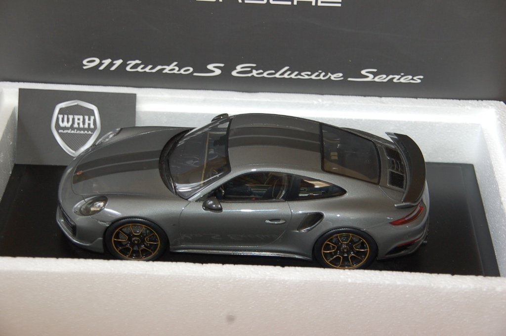 1:18 PORSCHE 911 991 TURBO S EXCLUSIVE grey Spark WRH, Verzenden, Zo goed als nieuw, Auto, Overige merken