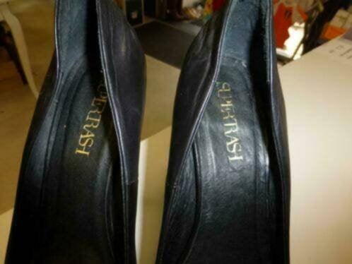 Supertrash highheels pumps zwart "gecropte" hiel 40 26883, Pumps, Supertrash, ., Zwart