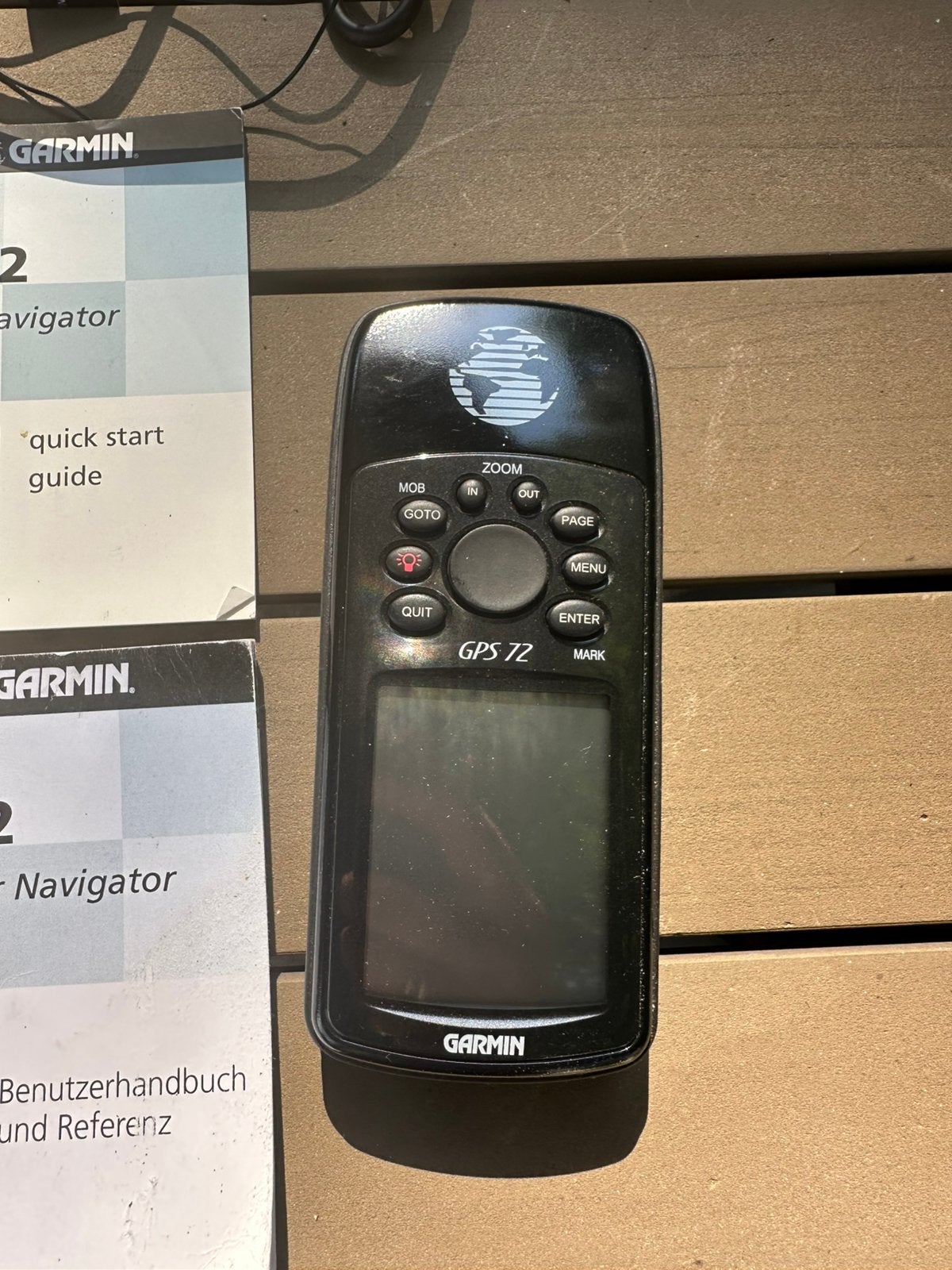 Garmin GPS 72 handheld navigatiesysteem met kabel en boekjes, Verzenden, Gebruikt, Gps of Kompas
