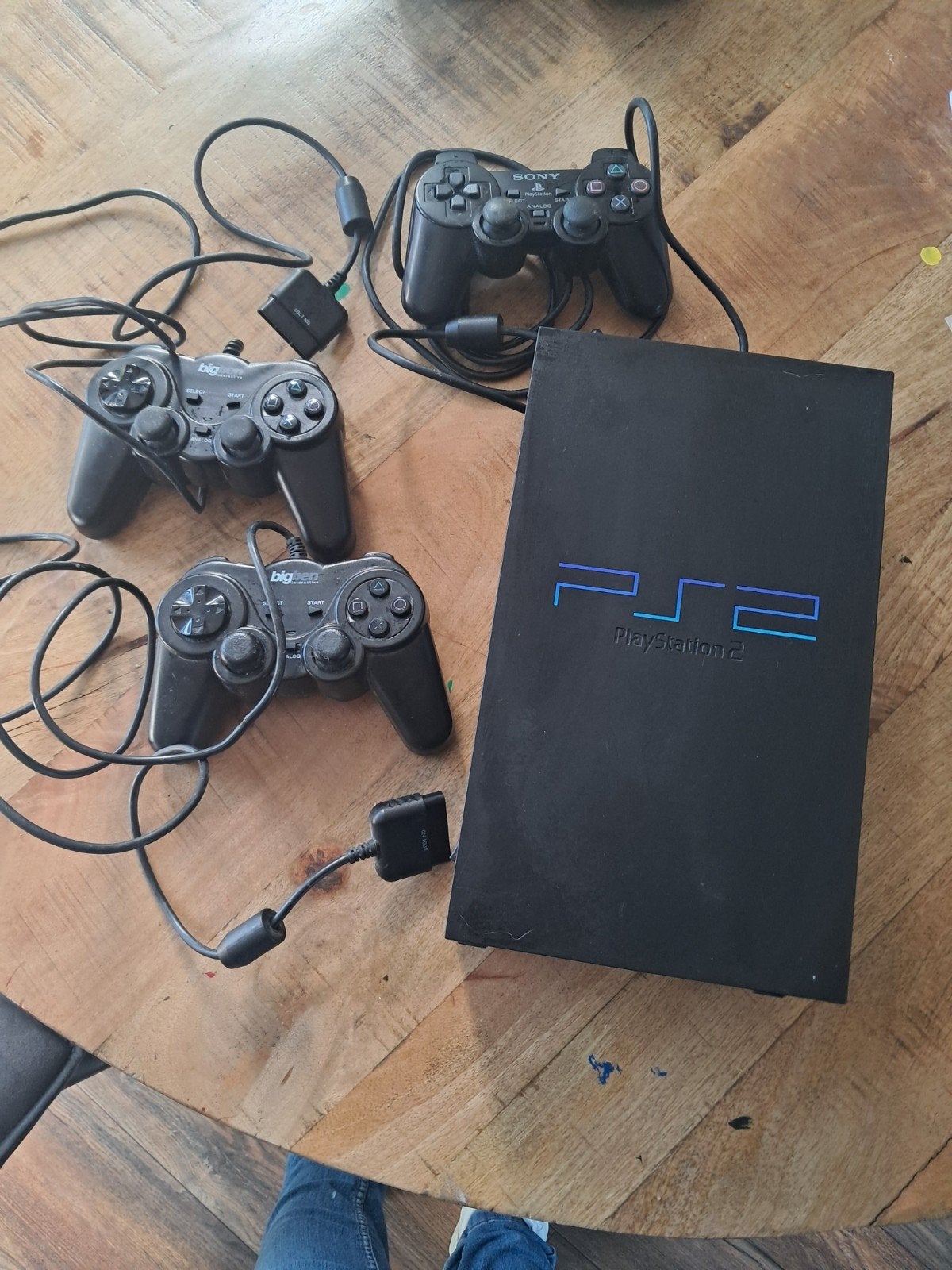 ps2 playstation met 3 controllers, Spelcomputers en Games, Ophalen of Verzenden, Gebruikt, Met 2 controllers