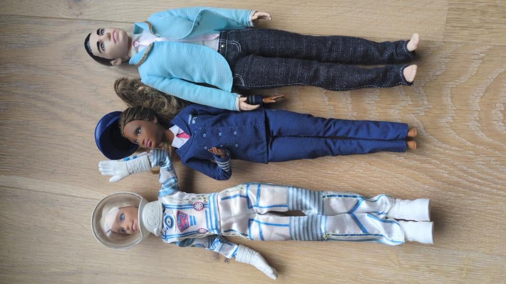 Barbie poppen: astronaut, piloot en vriend, Ophalen of Verzenden, Gebruikt, Barbie